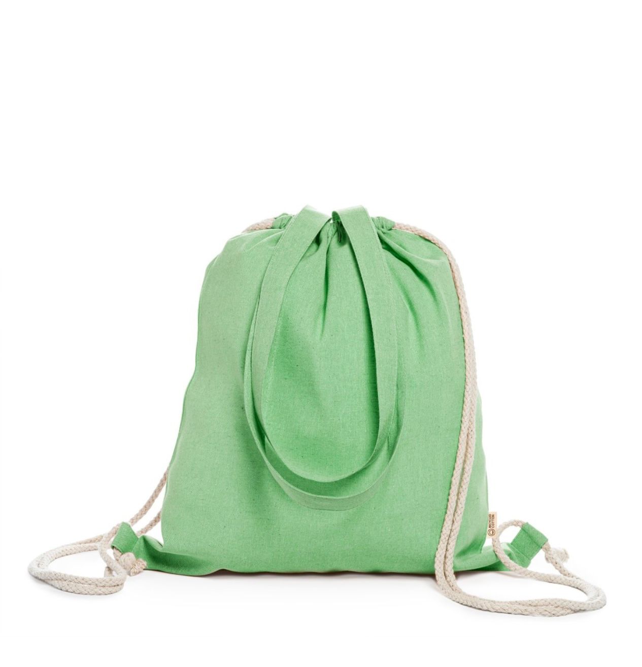 Saco mochila personalizado de algodón reciclado