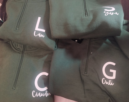 Sudadera media cremallera personalizada unisex