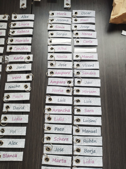 Llavero de fieltro personalizado