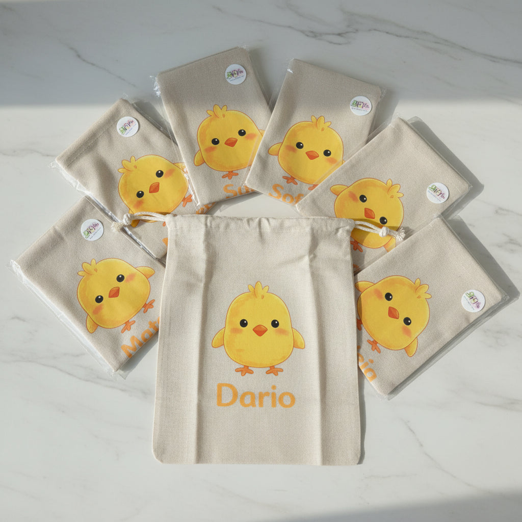 Bolsa de algodón personalizada con cordón
