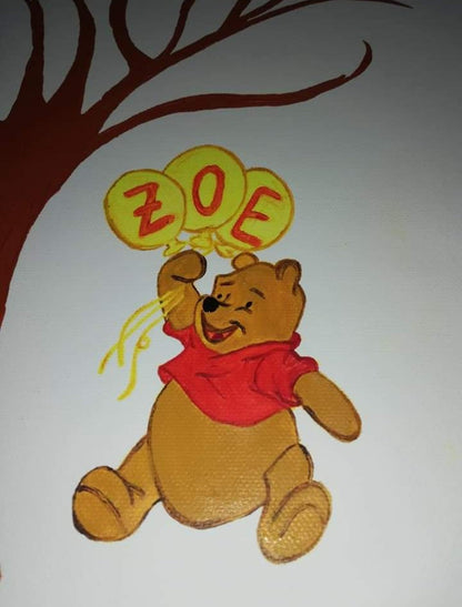 Cuadro de huellas personalizado pintado a mano