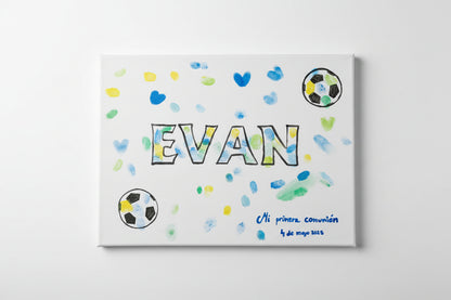 Cuadro de huellas personalizado pintado a mano