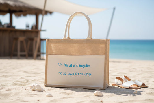 👜 Bolso de Yute Personalizado con Bolsillo