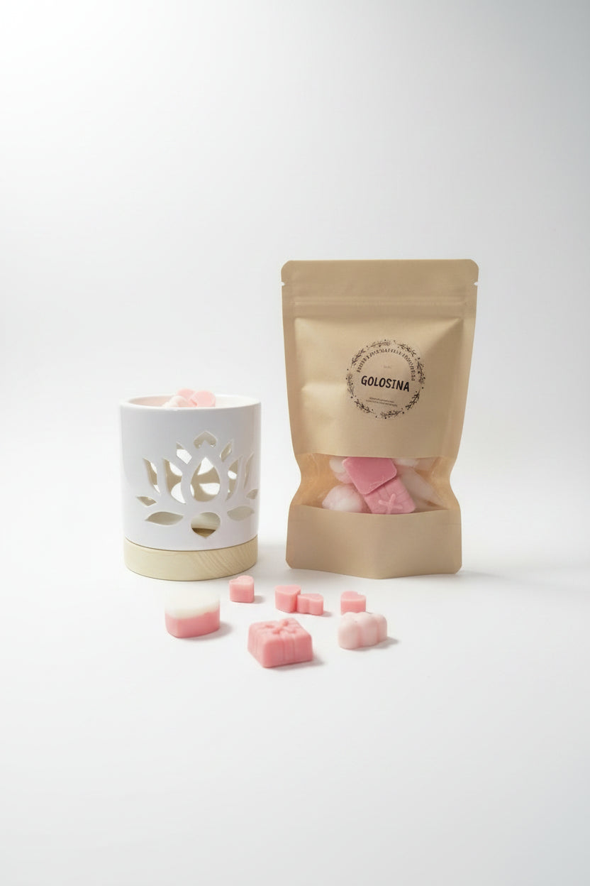 Set de aromaterapia con quemador cerámico y bolsa maxi de 150 g