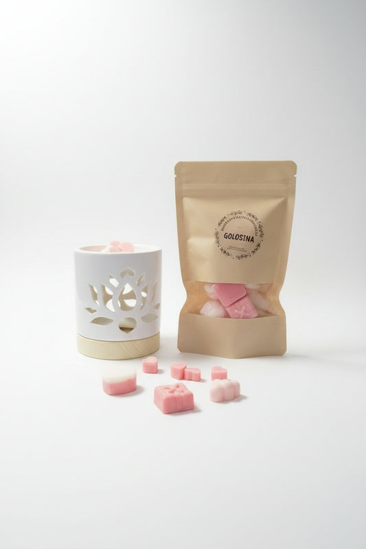 Set de aromaterapia con quemador cerámico y bolsa maxi de 150 g