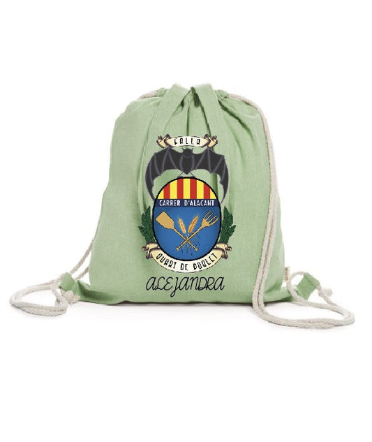 Saco mochila personalizado de algodón reciclado