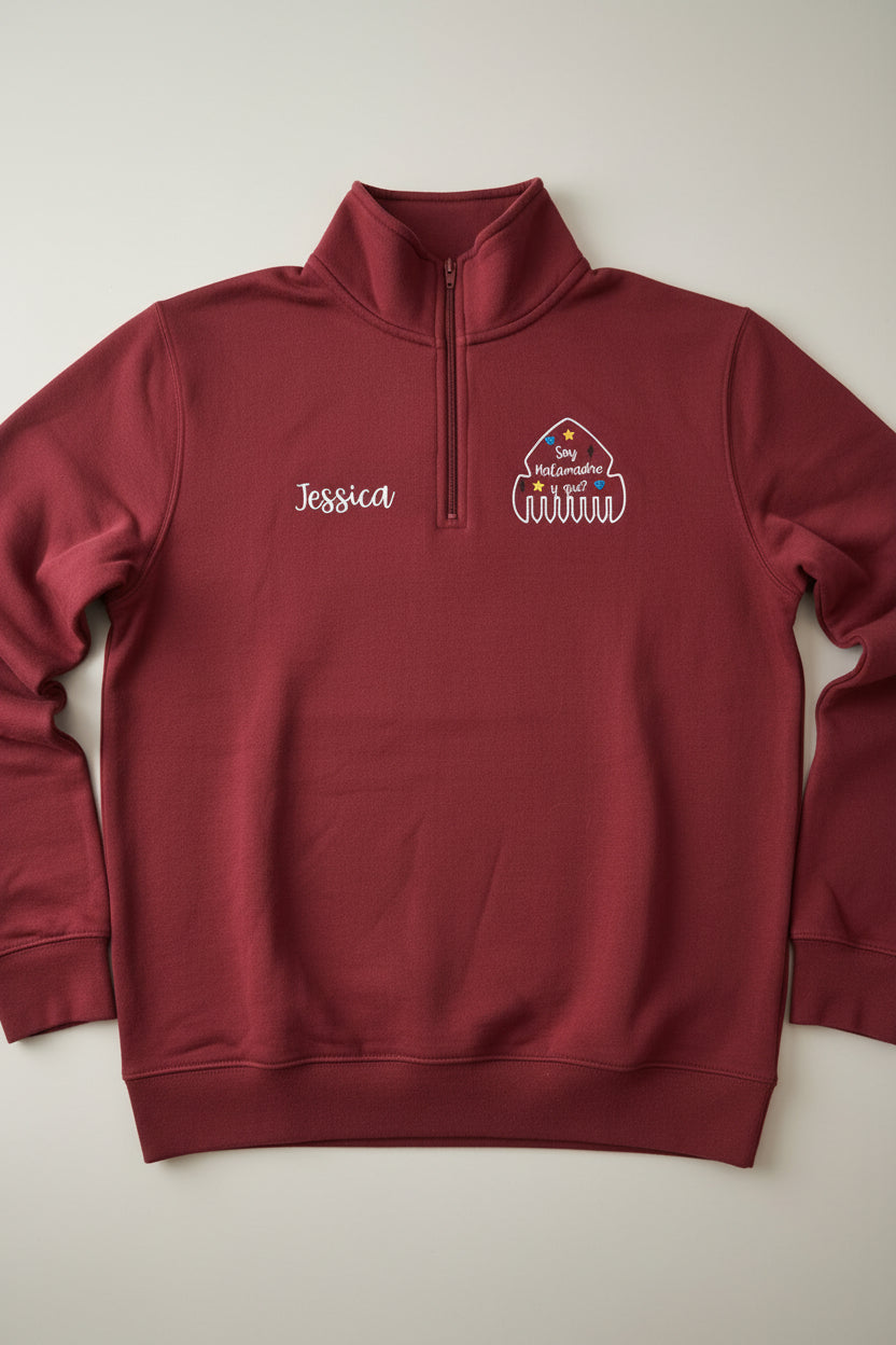 Sudadera media cremallera personalizada unisex